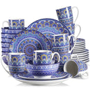 Axyaa Bohemian Mandala 48-Piece Porcelain Dinnerware Set
