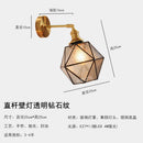 Axyaa Copper LED Wall Sconce with Switch, Modern Glass Stair Light for Bathroom Mirror