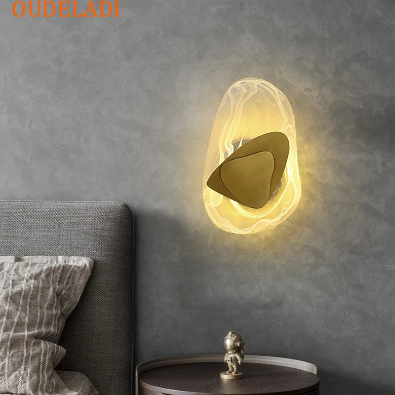 Axya Modern Crystal Wall Lamps: Gold & Black LED Indoor Lighting Fixtures