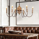 Axyaa Classic Wooden Chandelier: Mid Century Living Room Lighting Fixture