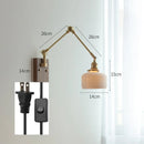 Axyaa Copper Swing Arm LED Wall Sconce - Bedroom Living Room Study Light Fixtures