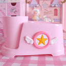 Axyaa Pink Sakura Bathroom Set: Toothbrush Holder, Gargle Cup, Shelf - Cute, Kawaii, Home Accessory