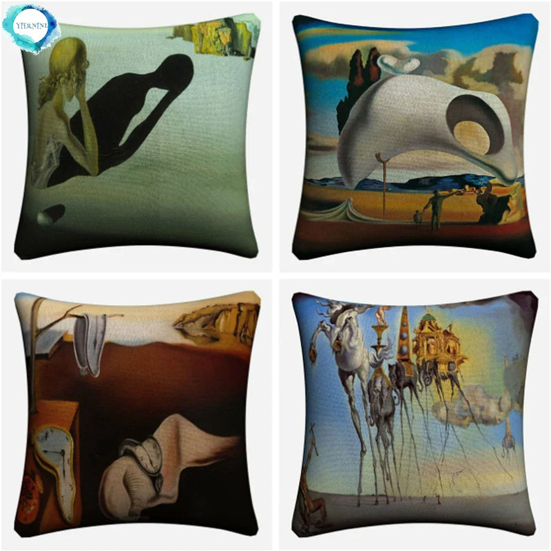 Axyaa Salvador Dali Inspired Abstract Art Cushion Cover 45x45cm