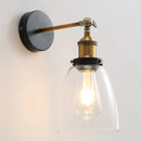 Axyaa Oval Dome Clear Glass Wall Sconce - Vintage Industrial Iron Art Light