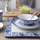 Axya Chinese Tableware Set: Bowl, Plate, Spoon, Cup, Chopstick Holder - Complete Dining Set