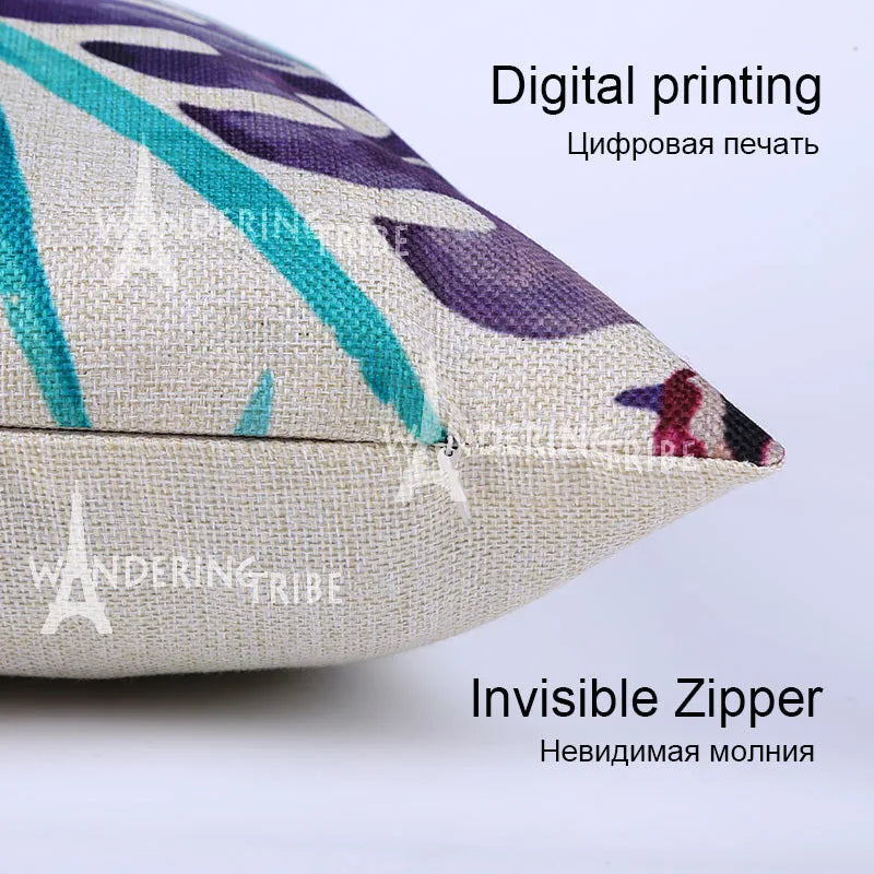 Axyaa Retro Pet Pattern Cushion Cover - Decorative Sofa Linen Pillow Case