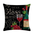 Axyaa Red Wine Bottle Throw Pillow Cover 45X45CM