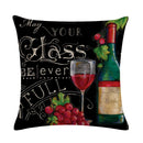 Axyaa Red Wine Bottle Throw Pillow Cover 45X45CM
