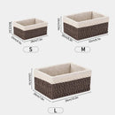 Axyaa Handwoven Storage Basket with Lid - Rectangular Organizer for Home and Closet