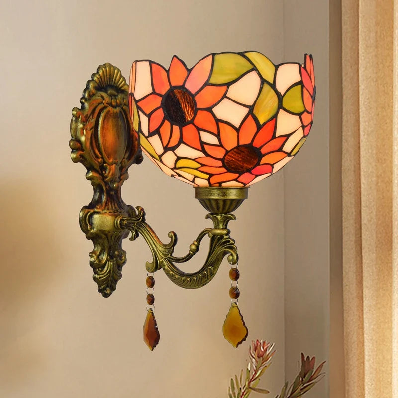 Tiffany Glass Wall Lamp by Axyaa: Nordic Style LED Decoration for Living Room