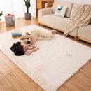 Axyaa Gray Faux Fur Carpet Soft Plush Rug for Modern Living Room and Children's Bedroom
