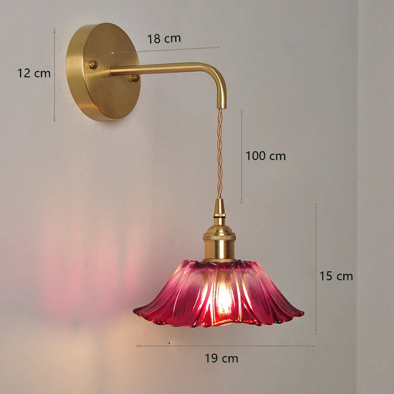 Axyaa Modern Glass Wall Lamp Sconce for Bedroom Decor, LED Bedside Light