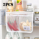 Axyaa Mesh Refrigerator Storage Bag: Double Compartment Hanging Kitchen Organizer