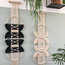 Axyaa Mandala Style Wooden Round Cotton Wall Decoration Macrame Tapestry