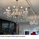 Axyaa Modern Crystal LED Chandelier in Gold/Silver with 6/8/10/15/18 Arms
