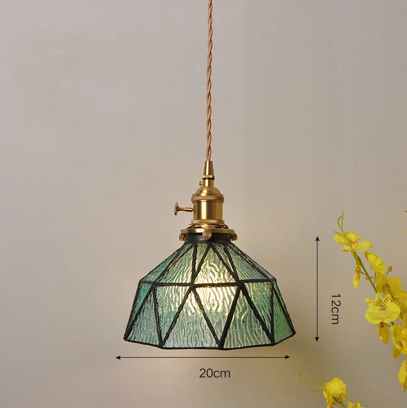 Axyaa Nordic Purple Glass LED Pendant Light, Modern Hanging Lamp for Bar, Bedroom, Dinning Room