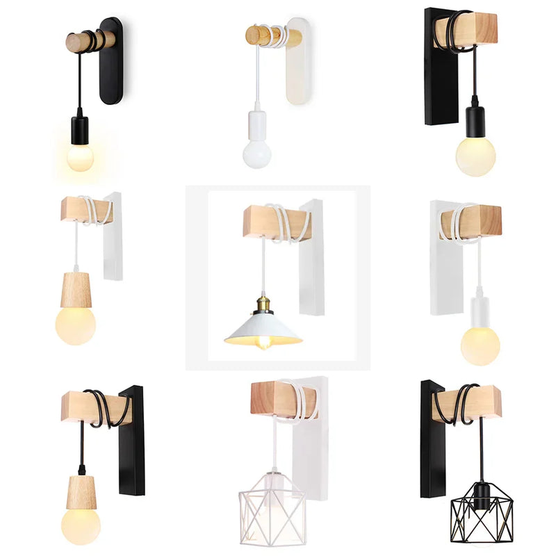 Axyaa Wood Wall Sconce Light Fixture for Home Hallway Aisle