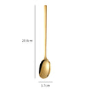 Axyaa Stainless Steel Long Coffee Spoon Set Vintage Tableware Teaspoons Dessert Ice Cream