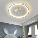 Axyaa Kids Animal Ceiling Lights with Remote Control in Blue Pink, 56W