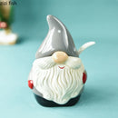 Axya Ceramic Santa Claus Seasoning Pot Set - Kitchen Spice Jar Salt Shaker Storage Container