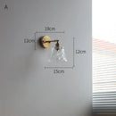 Axyaa Nordic Glass LED Wall Light with Switch, Pure Copper, Bedroom Living Room Stair Lamp