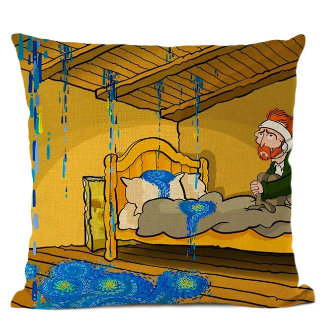 Van Gogh Self Portrait Cushion Cover by Axyaa - Home Decor