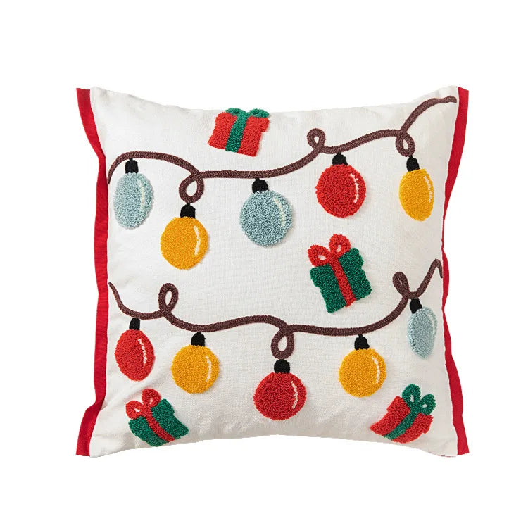 Axyaa Santa Snowflake Embroidery Cushion Cover 45x45cm