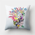 Axyaa Halloween Floral Skull Print Cushion Cover - Nordic Style 45X45CM