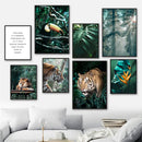 Nordic Jungle Animal Print Monstera Leaf Wall Art by Axyaa