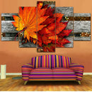 Maple Leaf Landscape Canvas Wall Art by Axyaa - Modern Home Decor