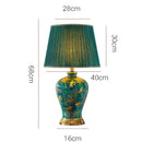 Axyaa American Retro Green Ceramic Table Lamp - Queen Luxury Villa Bedside Lamp