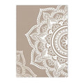 Axyaa Bohemian Floral Beige Canvas Print Yoga Zen Wall Art Poster Decor