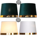 Axyaa Luxe Gold-Edged Cloth Lampshade for Bedroom Floor & Bedside Lamps