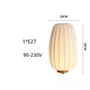 Axyaa Wooden LED Desk Lamp with Fabric Shade for Home Decoration
