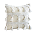 Axyaa Ivory Cushion Cover - Boho Style Tuft Tassels - Home Decor - Neutral Bedroom