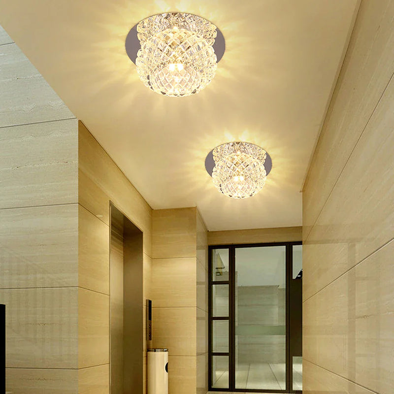 Axyaa Crystal LED Ceiling Chandelier for Modern Lighting Fixtures in Corridor, Balcony, Porch