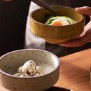Axya Coarse Pottery Eating Bowl - Japanese Style Noodles Rice Bowl, Retro Design