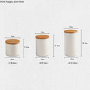 Axya White Ceramic Sealed Food Storage Jar with Wooden Lid