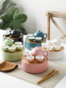 Axya Ceramic Tea Set with Portable Storage Box and Drain, Kung Fu Tea Home Decoration Gift