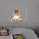 Axyaa Flower Glass LED Pendant Copper Hanging Light Nordic Modern Dining Bedroom Fixtures