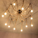 Axyaa Spider Chandelier Hemp Rope Pendant Light Industrial Ceiling Lamp