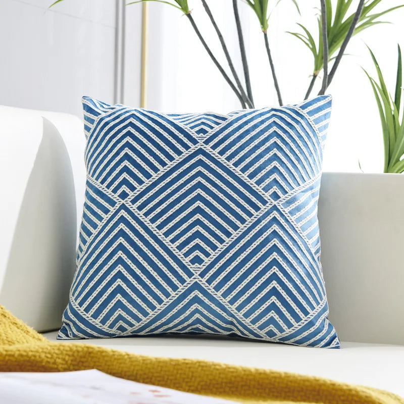 Axyaa Velvet Cushion Cover 45x45cm Nordic Style Embroidered Home Decor Pillow