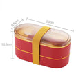 Axyaa Double Layer Lunch Box Set with Fork & Spoon, Microwave Safe Bento Container