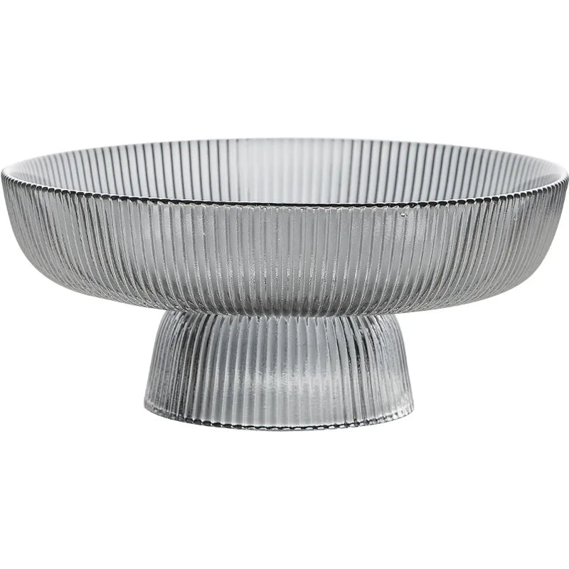 Axya Glass Fruit Plate Cake Dessert Display Tray for Home Hotel Restaurant Decor
