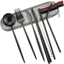 Axyaa Stainless Steel Travel Cutlery Set with Pouch