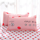 Axyaa Strawberry Pink Bedding Set: Queen & King Size Luxury Duvet Cover Set & Sheets