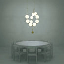 Axyaa Modern Glass Ball Chandelier: Elegant LED Lighting for Living Room, Bedroom, Staircase