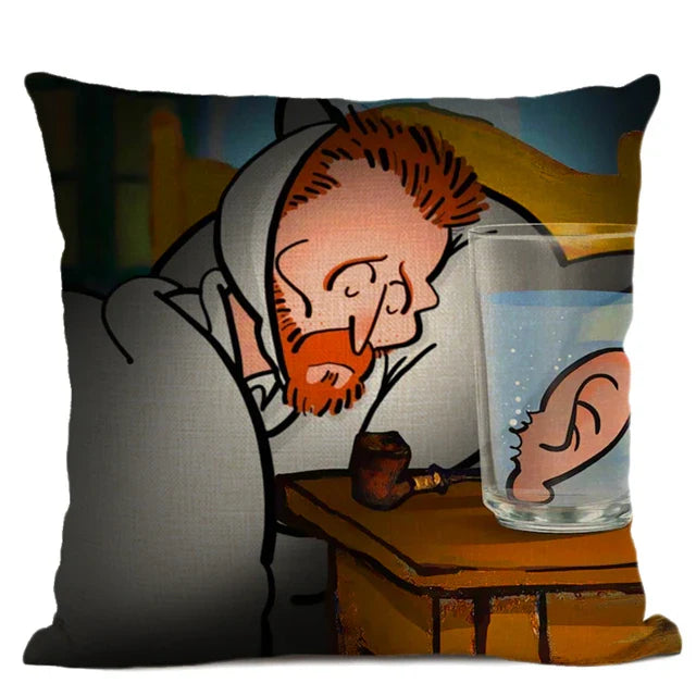 Van Gogh Self Portrait Cushion Cover by Axyaa - Home Decor