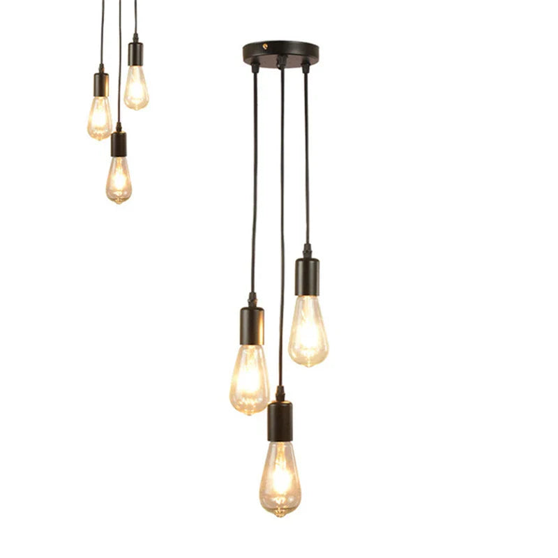 Axyaa 3-Head LED Pendant Lamp Industrial Ceiling E27 Retro Kitchen Bedroom Hanging Lights