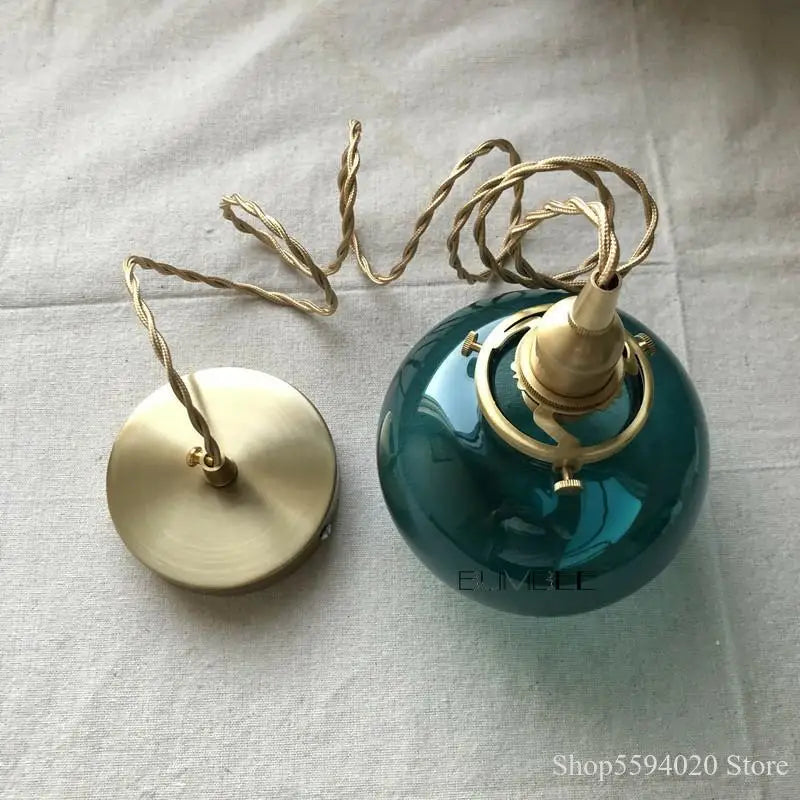 Axyaa Retro Brass Glass Pendant Chandelier Lighting E27